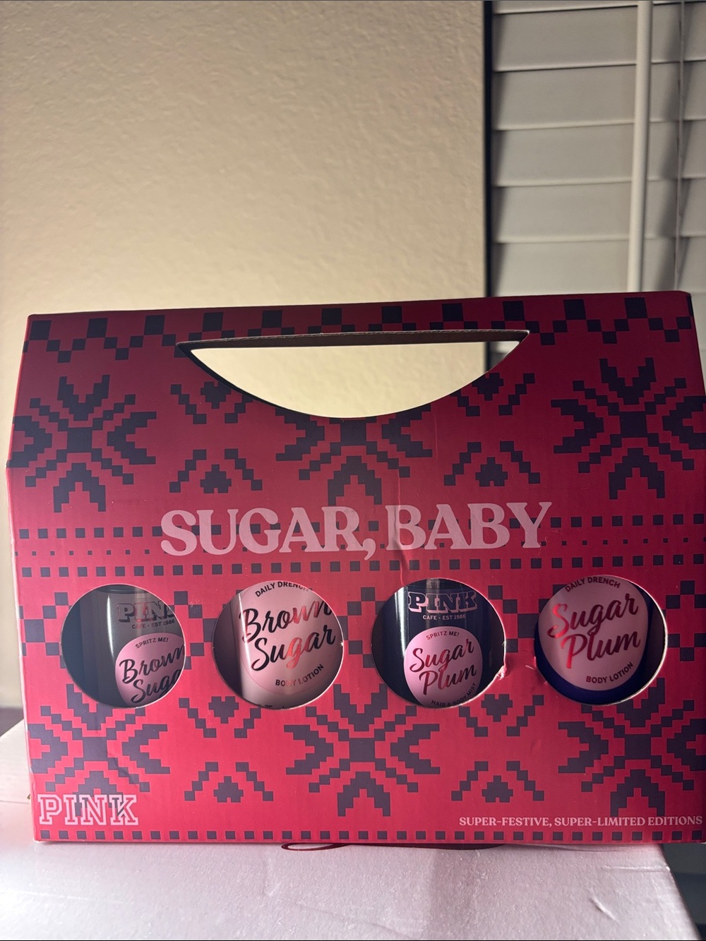 PINK Victoria's Secret Sugar Baby Bath & Body Set — Red Pink